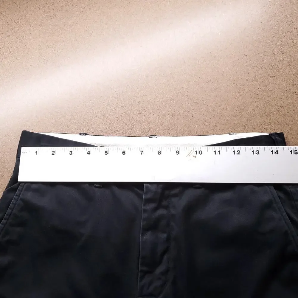 Uniqlo Chino Pants Mens 29x34 Black Cotton Solid Straight Leg Casual Minimalist